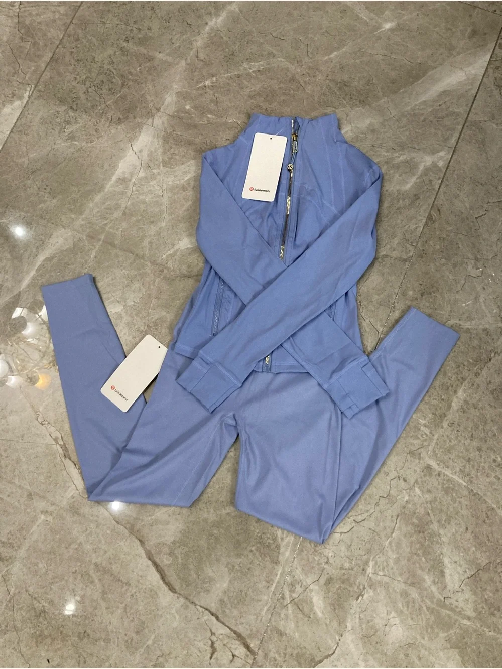 lululemon athletica Periwinkle Zip Jacket & Leggings Set